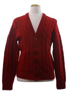 1960's Mens Wool Cardigan Sweater