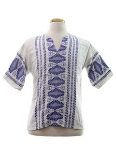 1970's Unisex Guatemalan Style Hippie Shirt