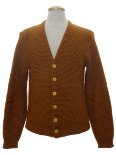 1960's Mens Wool Mod Cardigan Sweater