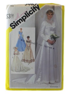 1980's Womens Totally 80s Bridal or Wedding Pattern