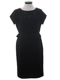 1950's Womens New Look Little Black Cocktail Dress