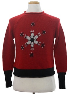 1980's Womens or Girls Mod Minimalist Ugly Christmas Sweater