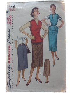 1950's Womens Skirt & Blouse Pattern