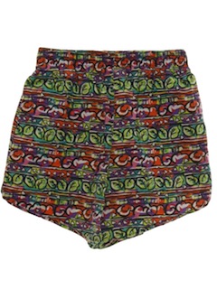 1980's Womens Totally 80s Baggy Print Shorts