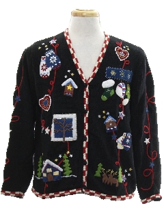 Cardigan Ugly Christmas Sweaters at RustyZipper.com: V-Neck Button ...