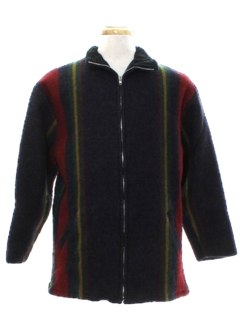 1980's Mens Wool Blanket Cloth Jacket
