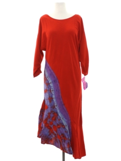 1990's Womens Designer Asymmetrical A-Line Maxi Dress