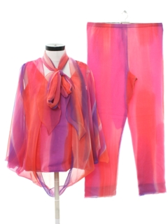 1970's Womens Designer Hippie Pant Suit