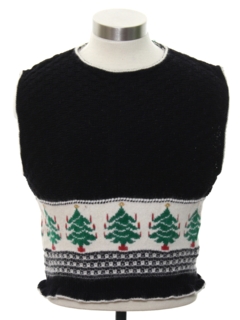 1980's Womens or Girls Vintage Ugly Christmas Pullover Sweater Vest
