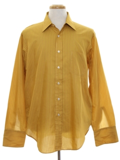 1960's Mens Pinstriped Mod French Cuff Shirt