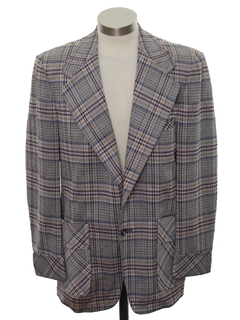 1970's Mens Plaid Disco Blazer Sport Coat Jacket