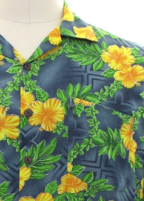 Retro 90s Hawaiian Shirt (Roundy Bay) : Late 90s -Roundy Bay- Mens