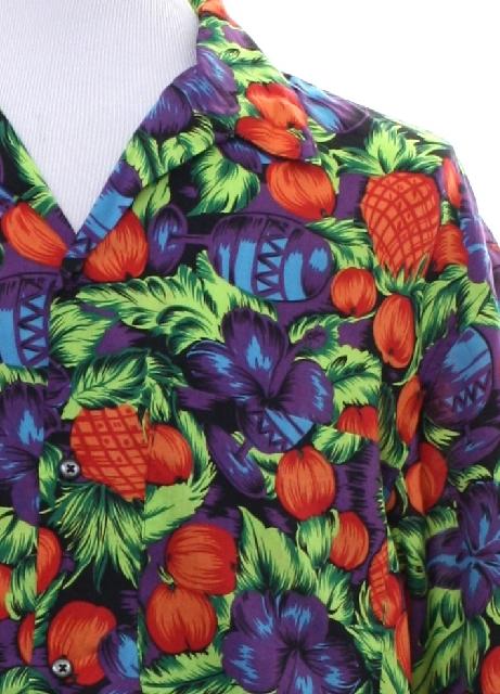 VINTAGE GAP Linen-Blend Oversized Purple Hawaiian Shirt