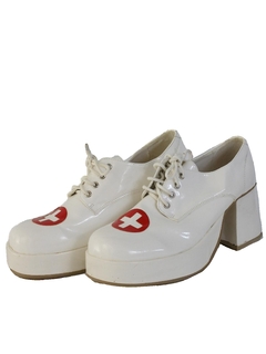 white nursing shoes with laces