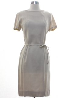 1960's Womens Odette Mod Jackie O Style Linen Blend A-Line Dress