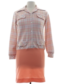 1970's Womens Mod Knit Shift Dress