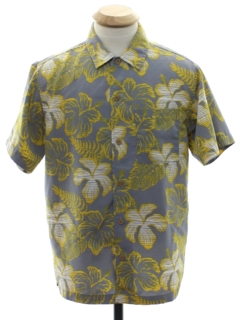 1980's Mens Hawaiian Style Print Sport Shirt