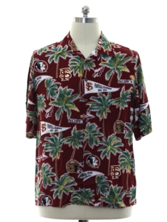 1990's Mens Florida State Seminoles Rayon Hawaiian Shirt