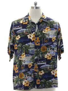 1990's Mens UC Berkeley Rayon Hawaiian Shirt