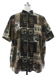 1990's Mens Tapa Print Hawaiian Shirt