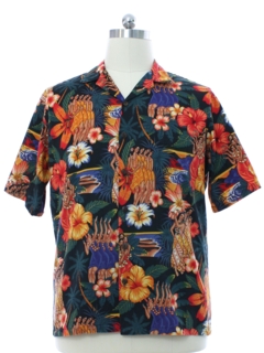 1990's Mens Eugene Savag Hawaiian Art Shirt