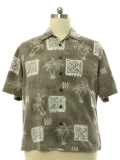 1990's Mens Jamaica Jaxx Silk Shantung Hawaiian Style Shirt