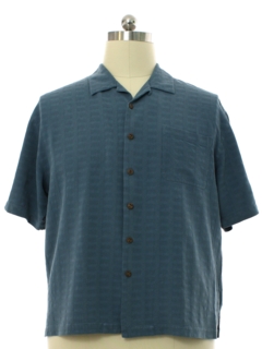 1990's Mens Jamaica Jaxx Silk Brocade Subtle Print Hawaiian Style Shirt