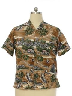 1980's Mens Cotton Hawaiian Shirt