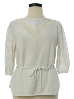 1970's Womens Knit Secretary Style Shirt