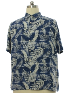 1990's Mens Silk Linen Hawaiian Shirt