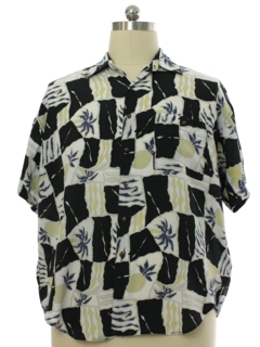 1990's Mens Rayon Graphic Print Sport Shirt