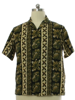 1970's Mens RJC Bark Cloth Hawaiian Shirt
