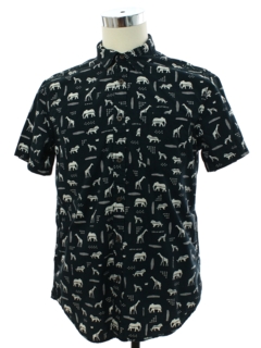 1990's Mens Animal Graphic Print Cotton Shirt