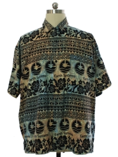 1990's Mens Cotton Hawaiian Inspired Cotton Shirt