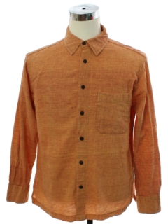 1980's Mens Textured Cotton Shirt
