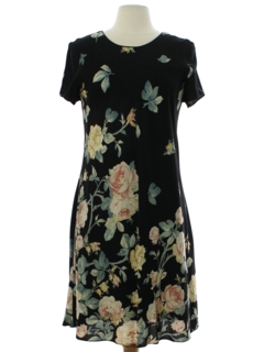 1990's Womens Rayon Floral Dress