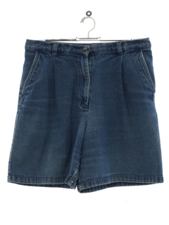 1990's Womens Pleated Denim Shorts