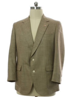 1970's Mens Linen Blend Blazer Style Sport Coat Jacket