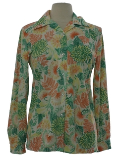 Womens Vintage 70s Poly Disco Shirts at RustyZipper.Com Vintage Clothing