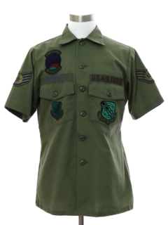 1980's Mens Military US Airforce Uniform Shirt
