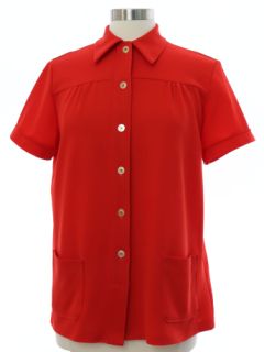 1970's Womens Brady Bunch Or Waitress Style Shirt