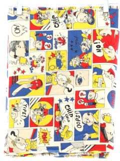 1960's Heavy Cotton Poplin Pop Art Cartoon Drapery Fabric