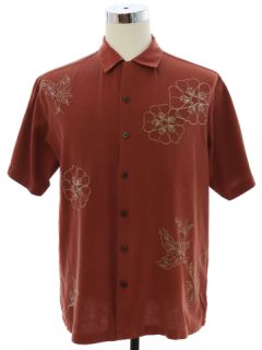 1990's Mens Silk Blend Embroidered Hawaiian Shirt