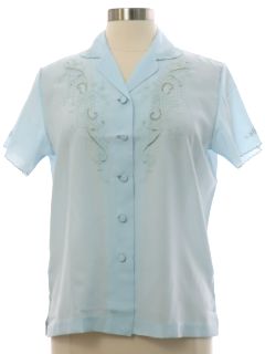 1980's Womens Hand Embroidered Shirt