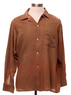1950's Mens Grunge Rockabilly Rayon Sport Shirt