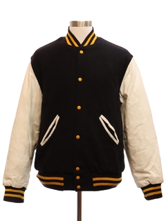 Varsity Jacket Letterman Baseball Bomber Columbia Blue Wool & Gold Cow  Leather