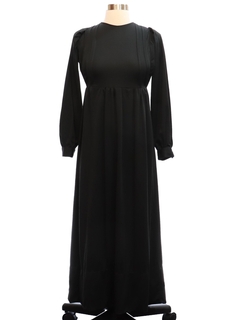 1970's Womens Black Maxi Dress