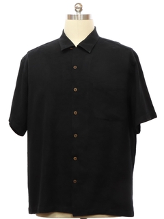 1990's Mens Black Carribbean Joe Rayon Hawaiian Shirt