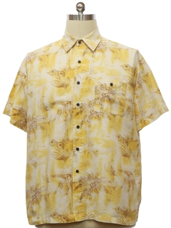 1990's Mens Linen Cotton Blend Hawaiian Shirt