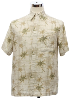 1990's Mens Rayon Linen Blend Hawaiian Shirt